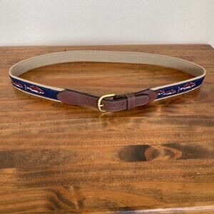 Zep-Pro Navy and Beige Canvas Cloth Fish Belt - Size 40